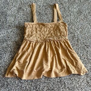 American Eagle Tan / Yellow Flowy Tank top XS stretchy and flowy AE summer